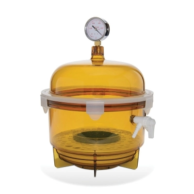 Bel-Art Lab Companion Round Vacuum Desiccator,10L, Amber 42400-2141