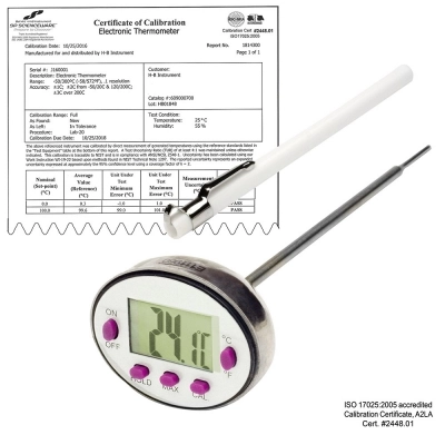 Durac Calibrated Electronic Stainless Steel Stem Thermometer;-40/232C