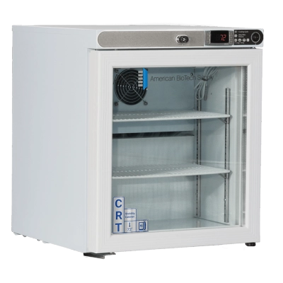 ABS 1 Cu. Ft. Undercounter Controlled Room Temperature Cabinet, Freestanding-Left Hinged, Glass Door