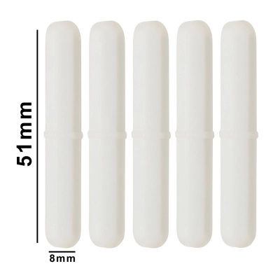 Bel-Art Spinpak Teflon Octagon Magnetic Stirring Bar; 51 X 8MM, White (Pack of 5)