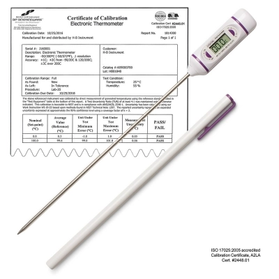 Durac Calibrated Electronic Stainless Steel Stem Thermometer,-50/300C