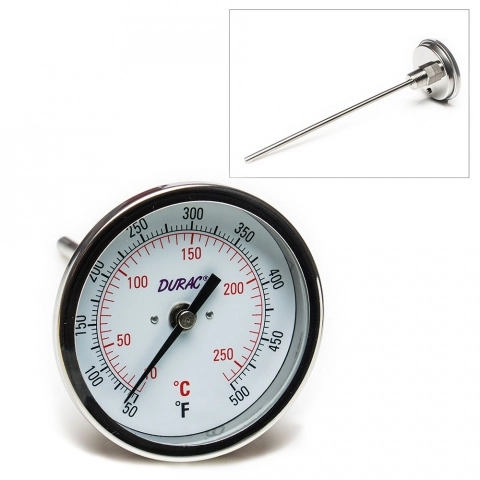 Durac Bi-Metallic Surface Temperature Thermometer;10/400C, 50MM