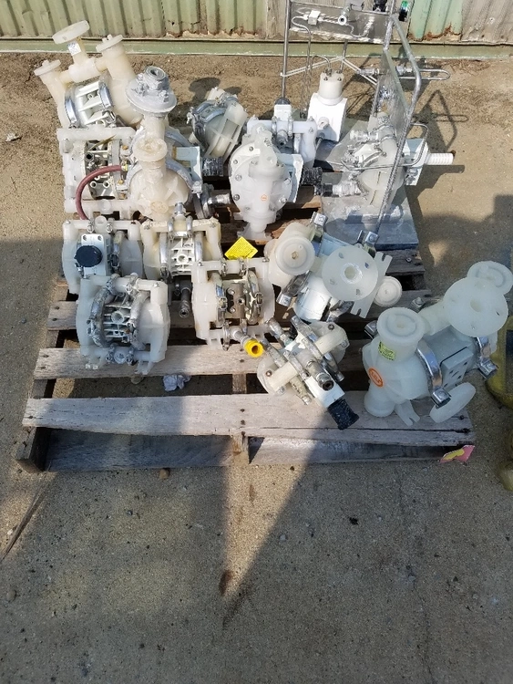 Various sizes of poly air diaphragm pumps