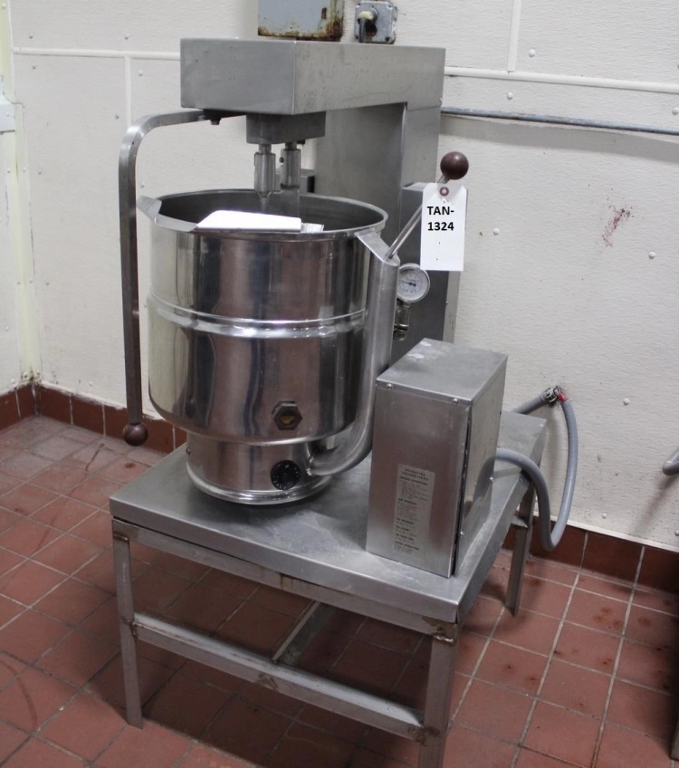 Groen 40 Qt. Table Top Tilting Steam Jacketed Kettle with scraped surface mixer. Electric Heat.