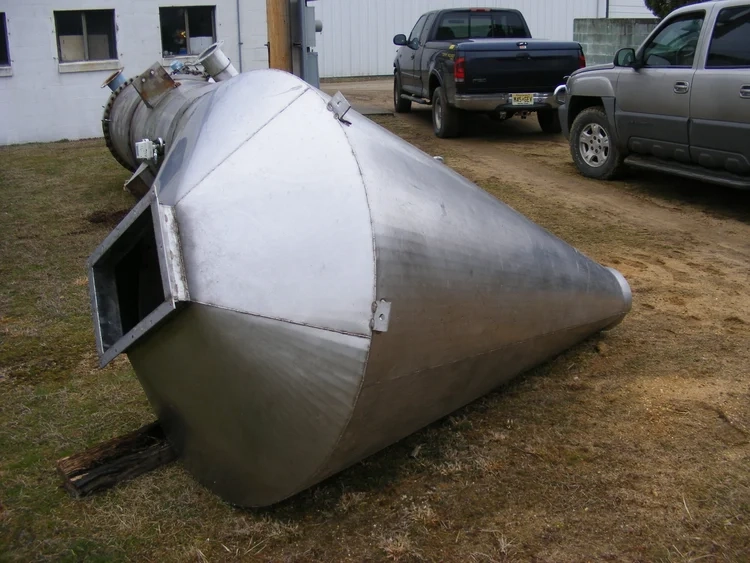 stainless steel hopper, approx. 35 cuft. (260 gallon)