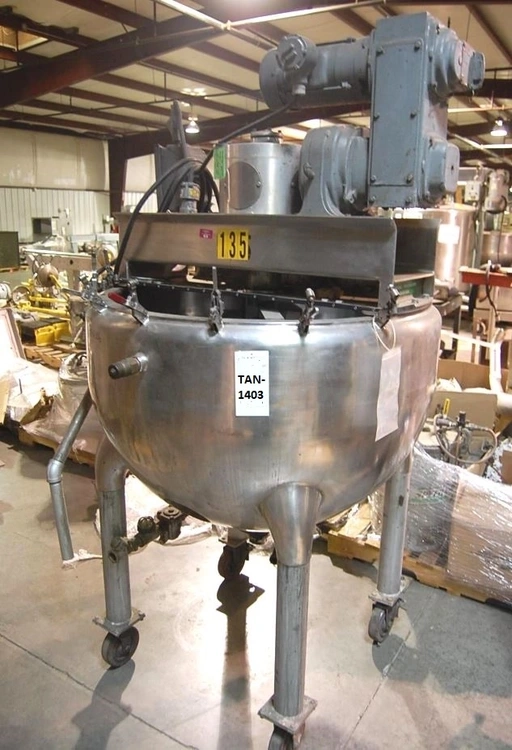 100 Gallon Hamilton Stainless Steel Double Motion Jacketed Mix Kettle