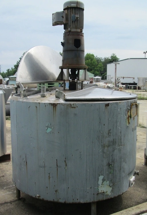 500 gallon stainless steel jacketed mixing tank.