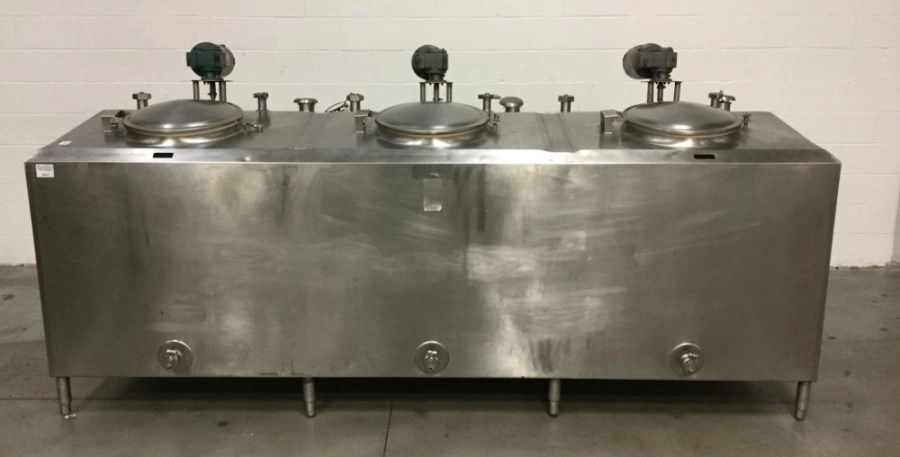Cherry-Burrell 3 Compartment Stainless Steel Jacketed Mixing Flavors Tank