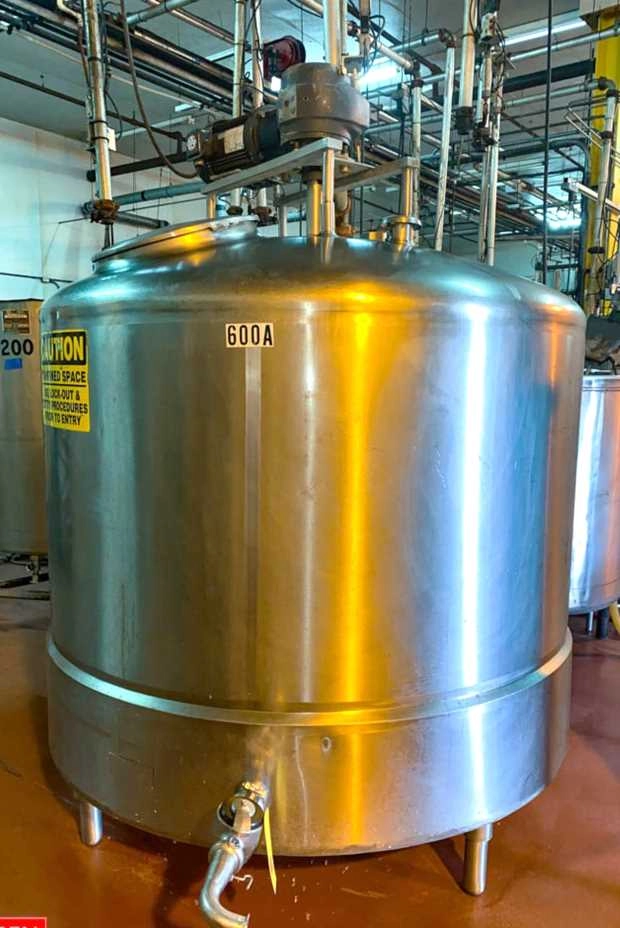 600 Gallon Sanitary Stainless Steel mix tank/kettle Cherry Burrell