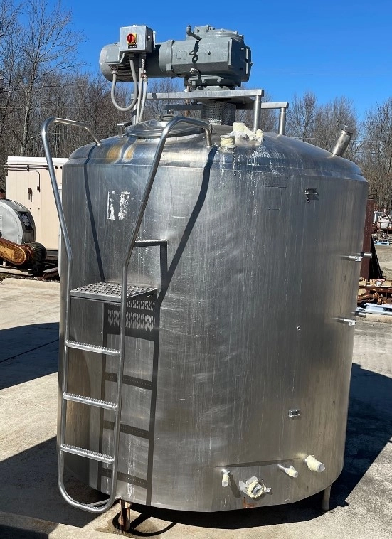 1500 Gallon Jacketed Cherry Burrell Stainless Steel Sanitary Mix Tank