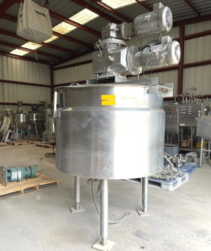 300 Gallon Cherry Burrell Jacketed Mix Kettle with Double Motion Scrape Surface Agitation