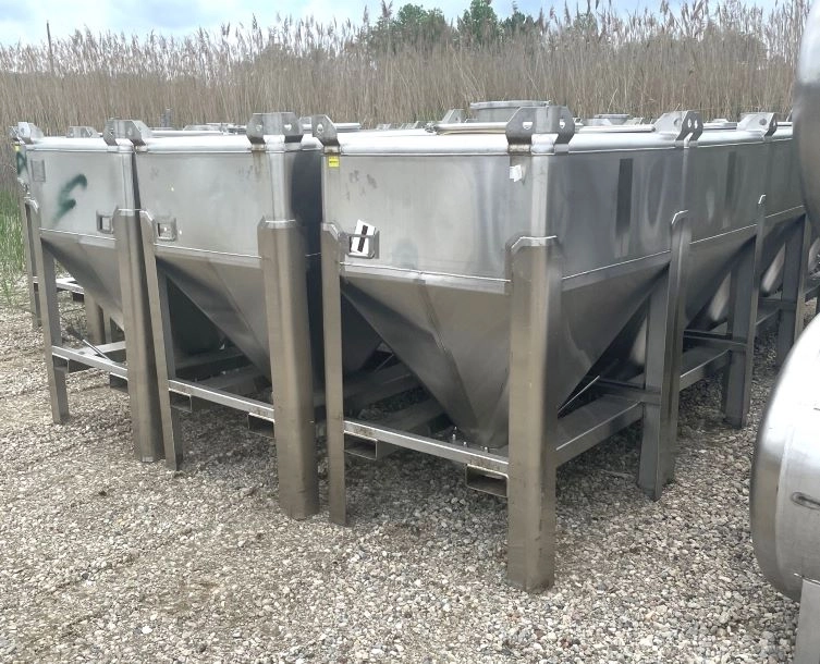 40 Cu.Ft. Sanitary Stainless Steel Totes built by Custom Powder Systems