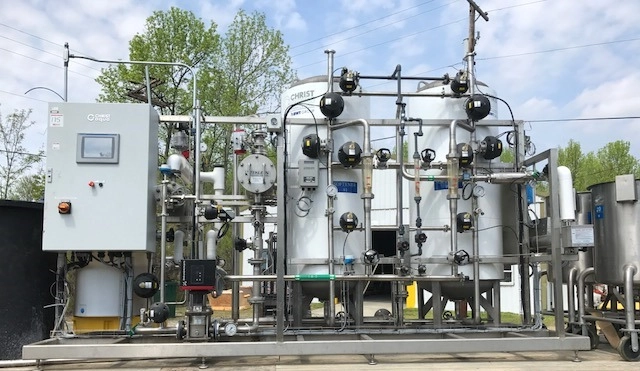 UltraPure Water Treatment Skid for sale. The treatment vessels are stainless steel