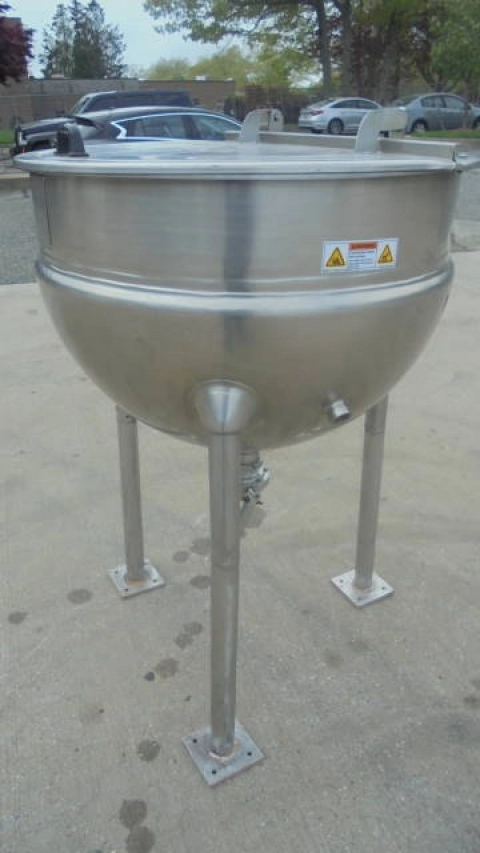 80 Gallon Trinity/Hamilton SS Hemispherical Kettle , 3 inch discharge