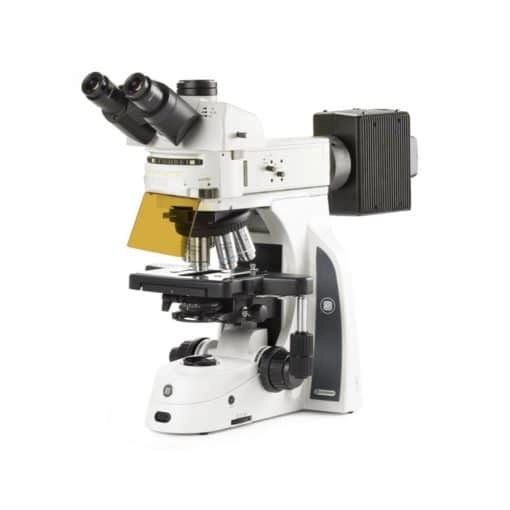 Euromex Delphi-X Observer, trinocular microscope with SWF 10x/25 mm &Oslash; 30 mm eyepieces, plan semi-apochromatic Fluarex APLi 4/10/20/S40/S100x oil IOS objectives