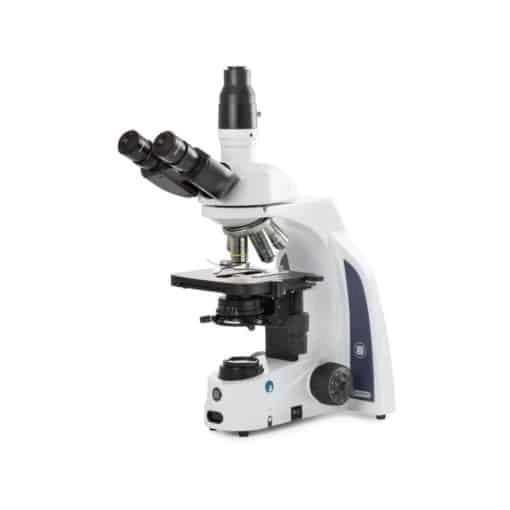 Euromex iScope trinocular microscope with EWF 10x/20 mm eyepieces, E-plan EPL 4/10/S40/S100x oil objectives and 3 W NeoLED illumination