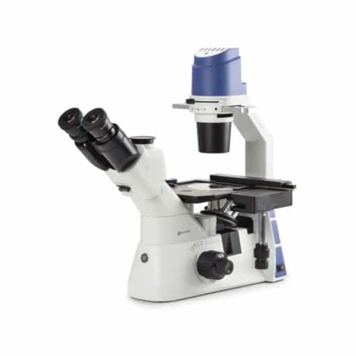 Euromex Inverted trinocular microscope with mechanical stage PL 10/20/40x, 5 W NeoLED and with transportation box