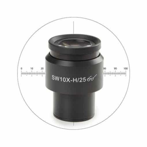 Euromex Super wide field SWF 10x/25 mm eyepiece with 10/100 micrometer and cross hair for &Oslash; 30 mm tube for Delphi-X Observer