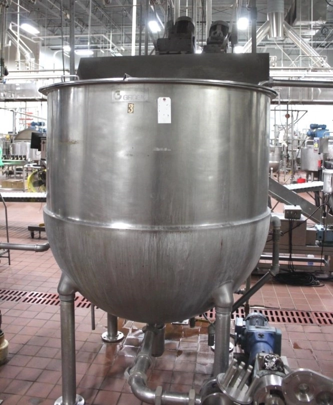 500 Gallon Groen Jacketed Mix Kettle with Double Motion Scrape Surface agitation