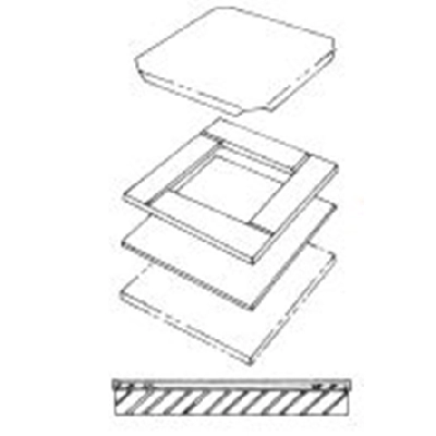 Carver 818703D 150mm x 150mm (sample size)Tile Mold, 1mm,2mm and 5mm thick, S/S Tile Mold