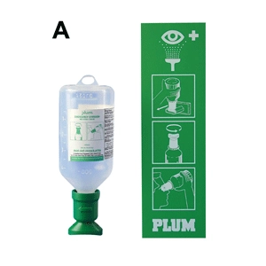 Plum Open Eye Wash Station; 1 Bottle, 500mL Sterile Saline