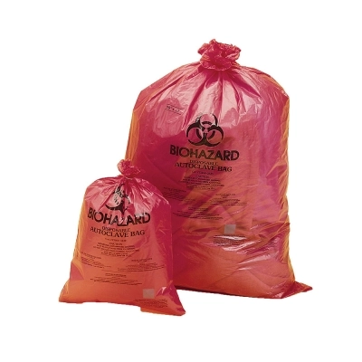 Bel-Art Polypropylene 2-4 Gallon Red Biohazard Disposal Bags With Warning Label (Pack of 200)