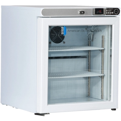 ABS 1 Cu Ft Premier Countertop Glass Door Refrigerator Freestanding Left Hinged ABT-HC-UCFS-0104G-LH