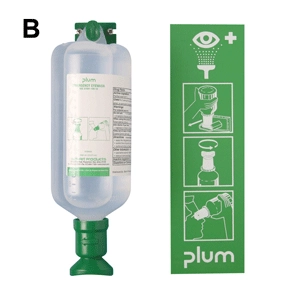 Plum Open Eye Wash Station; 1 Bottle, 1000mL Sterile Saline