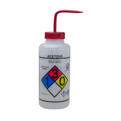Bel-Art GHS Labeled Safety-Vented Acetone Wash Bottle 12432-0001 (Pack of 2)