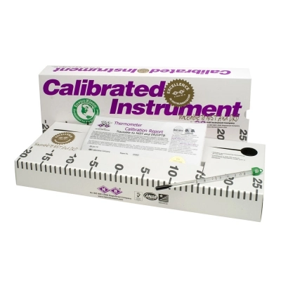 Enviro-Safe Calibrated Dry Block/Incubator Liquid-In-Glass Thermometer;24 To 57C, 35MM Immersion