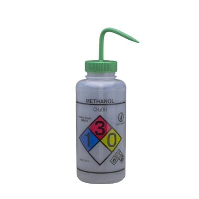 Bel-Art GHS Labeled Safety-Vented Methanol Wash Bottle 12432-0011 (Pack of 2)