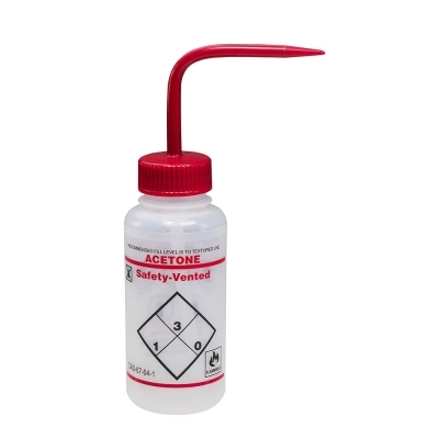 Bel-Art Safety-Vented/Labeled 2-Color Acetone Wide-Mouth Wash Bottle 11643-0222 (Pack of 3)