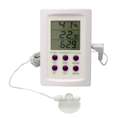 Durac Dual Zone Electronic Thermometer-Hygrometer With Alarm;0/50C And -50/70C Ranges