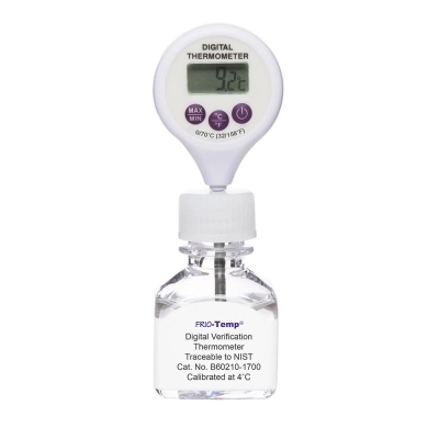 H-B FRIO-TEMP CALIBRATED ELECTRONIC VERIFICATION LOLLIPOP STEM THERMOMETER; 0/70C (32/158F), 4C REFR