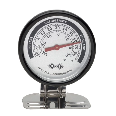Durac Bi-Metallic Refrigerator/Freezer Thermometer;-30 To 30C; Stainless Steel Case