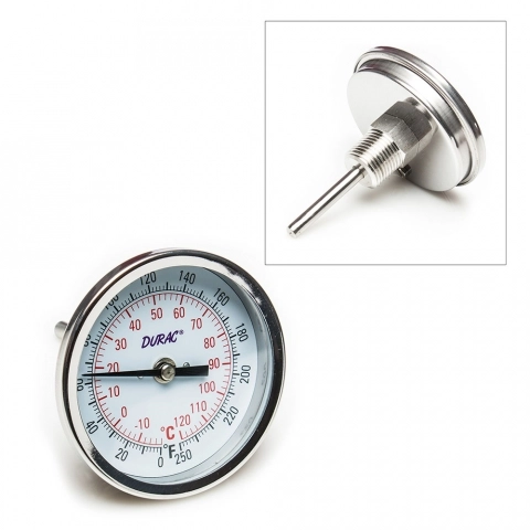 Durac Bi-Metallic Surface Temperature Thermometer;-20/260C, 50MM