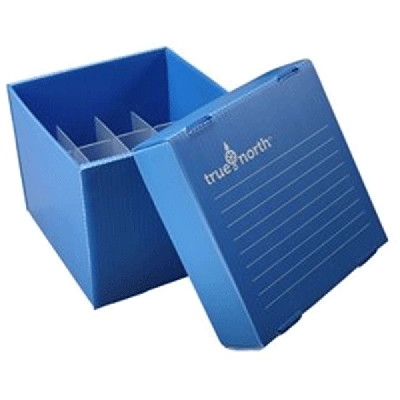 Heathrow Corrugated Polypropylene Cryogenic Freezer Box, 15mL, 36-Place, Blue 120392