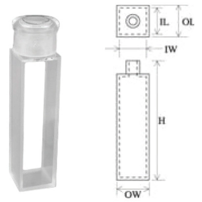 Fireflysci Type 11 Macro Cuvette with Glass Cap (Lightpaths: 1-50mm)
