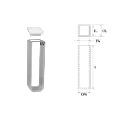 Fireflysci Type 5 Standard cuvette w/PTFE Cover Rounded Corners 5UV10