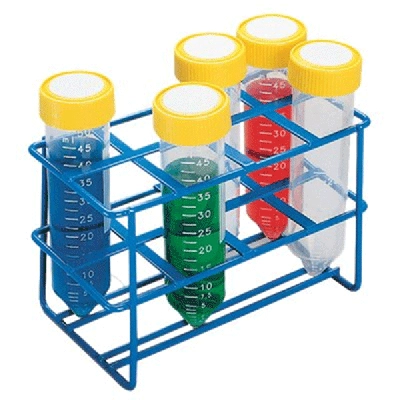 Heathrow Coated Wire Tube Rack 25-30mm 50mL Tubes, 6x8 Format, Blue 120770