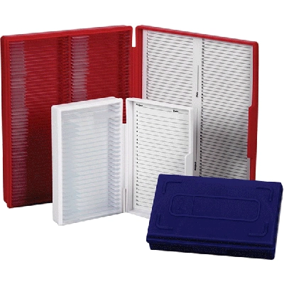 Heathrow Microscope Slide Box, 100-Place, Red HS15991B