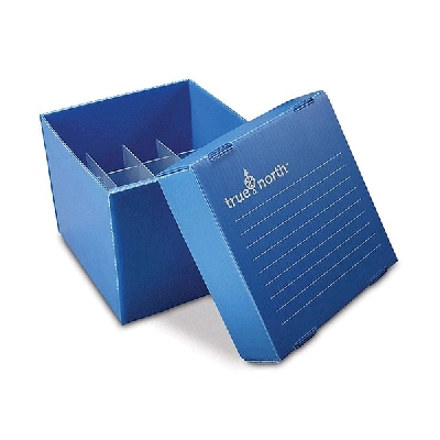Heathrow Corrugated Polypropylene Cryogenic Freezer Box, 50mL, 16-Place, Blue 120367