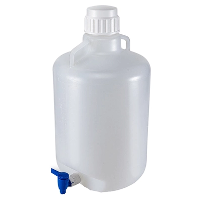 Carboys, Round with Spigot and Handles, LDPE, White PP Screwcap, 20 Liter #7270020