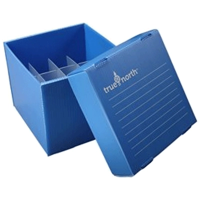 Heathrow Corrugated Polypropylene Cryogenic Freezer Box, 5mL, 25-Place, Blue 120388