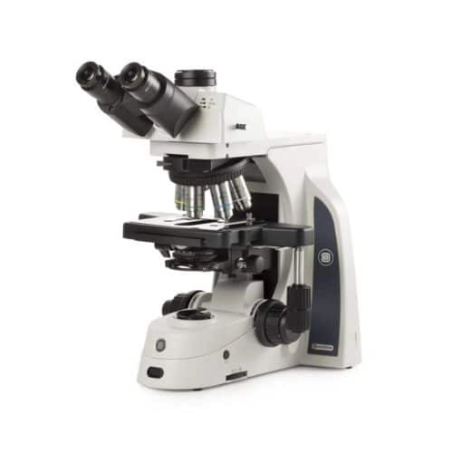 Euromex Delphi-X Observer, trinocular microscope with SWF 10x/25 mm &Oslash; 30 mm eyepieces, plan PLi 4/10/20/S40/S100x oil IOS objectives, EIS 60 mm parfocal, 190 x 152 mm stage with 78 x 32 mm mechanical stage and 3 W NeoLED illumination