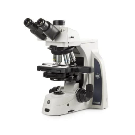 Euromex Delphi-X Observer, trinocular microscope with SWF 10x/25 mm &Oslash; 30 mm eyepieces, plan phase PLPHi 10/20/S40/S100x oil IOS objectives, EIS 60 mm parfocal, 190 x 152 mm stage with 78 x 32 mm mechanical stage and 3 W NeoLED illumination