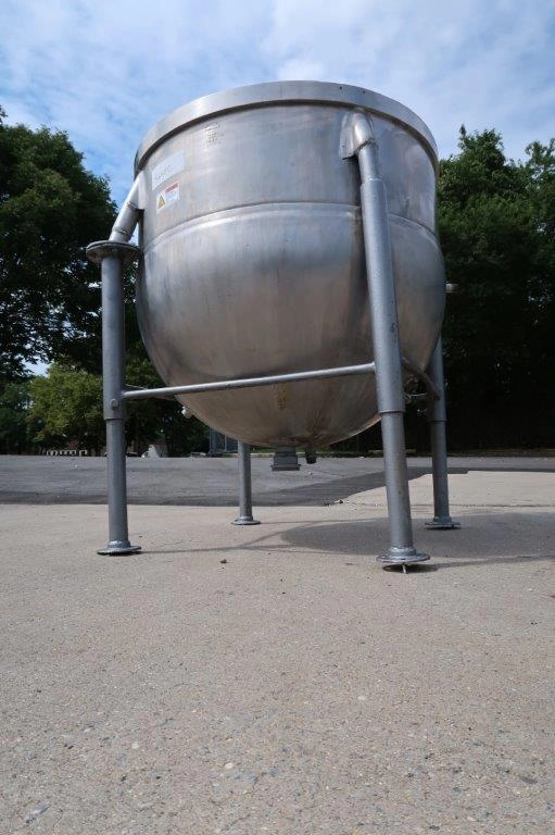 100 Gallon Groen Stainless Hemispherical Kettle, 125 PSI Jacket