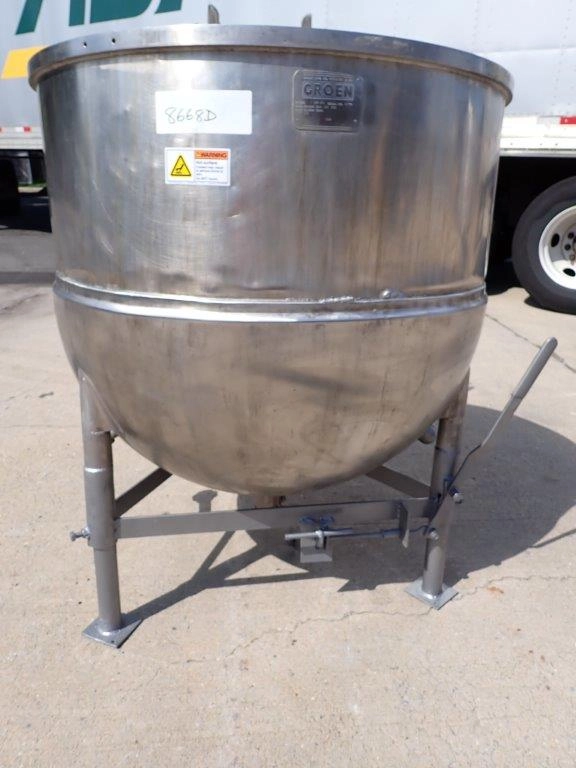 125 Gal Groen 316SS Hemispherical Kettle, 100 PSI Jacket