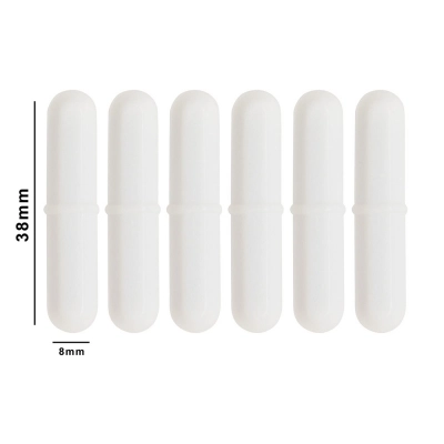 Bel-Art Spinpak Teflon Octagon Magnetic Stirring Bar; 38 X 8MM, White (Pack of 6)