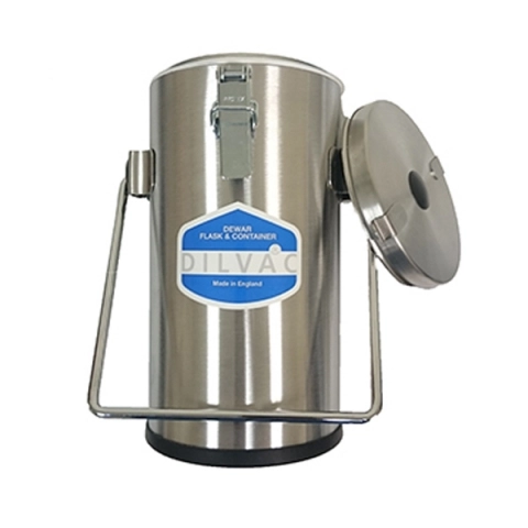 SCILOGEX 4.5 Liter Stainless Steel Cased Dewar Flask with Lid Clips and  Handle Model # SS333